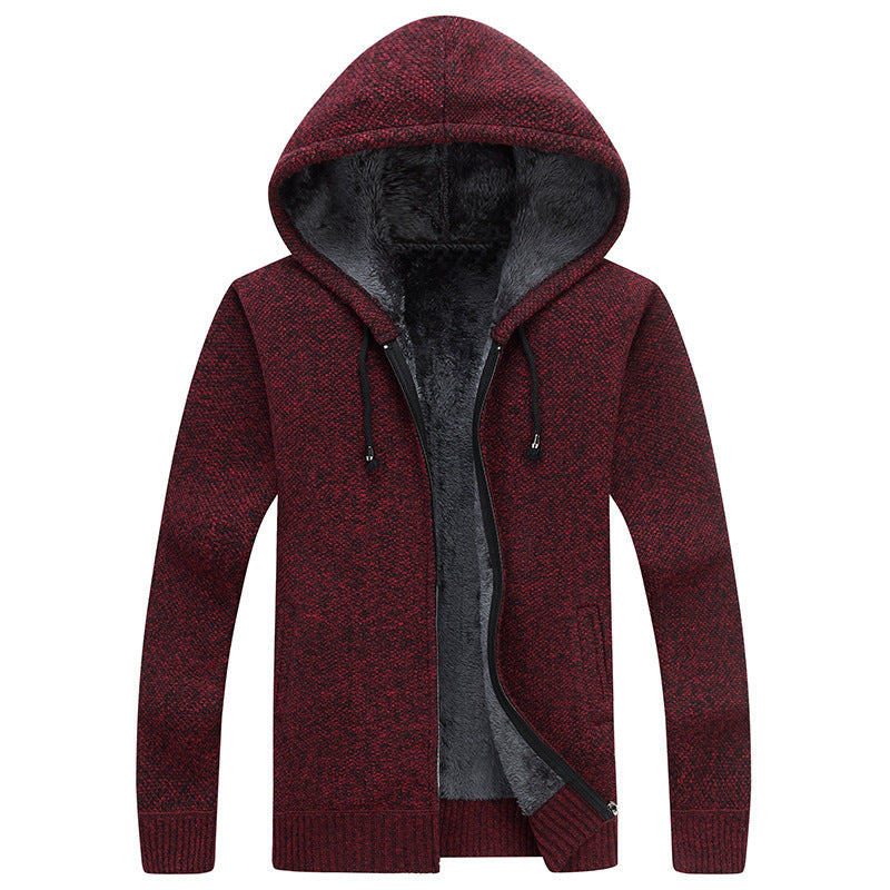 Herren bequeme Fleece-Jacke mit Kapuze und weichem Innenfutter Drune