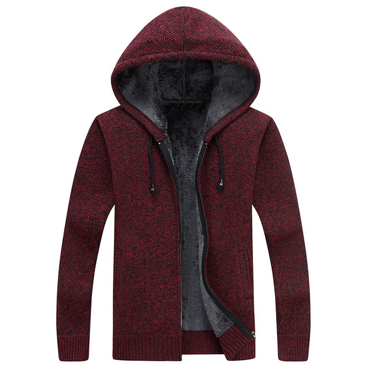 Herren bequeme Fleece-Jacke mit Kapuze und weichem Innenfutter Drune