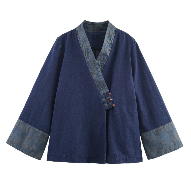 Damen elegante Kombi-Jacke im asiatischen Stil mit Kimono-Details Drune