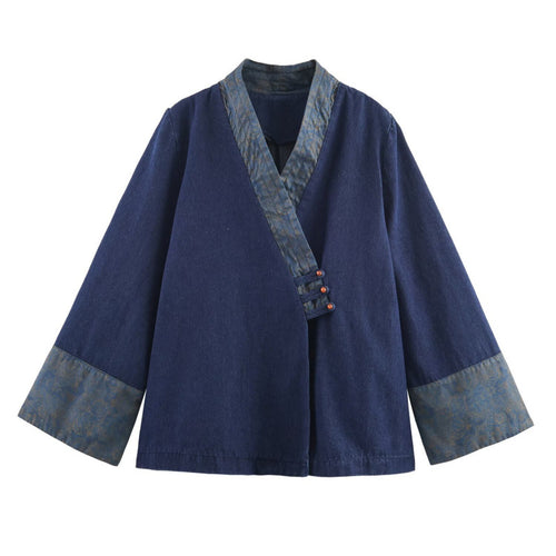 Damen elegante Kombi-Jacke im asiatischen Stil mit Kimono-Details Drune