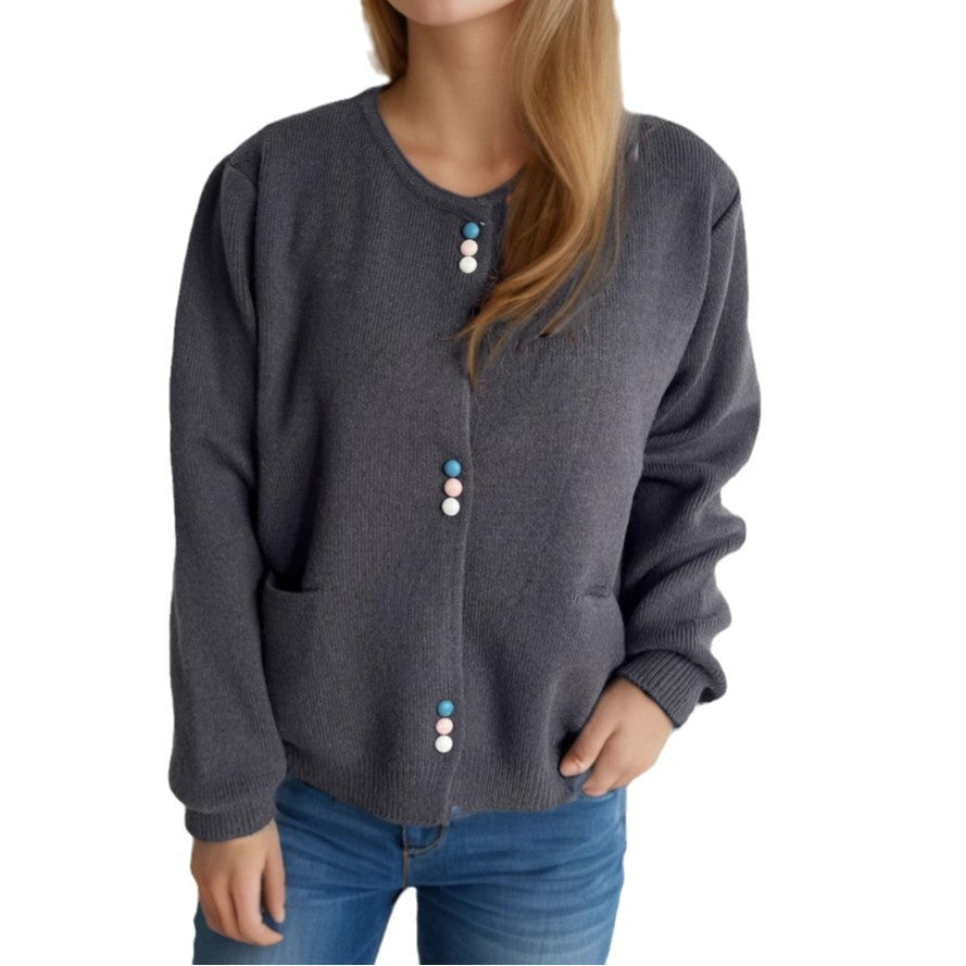 Damen Cardigan mit dekorativen Knöpfen und praktischen Taschen Drune
