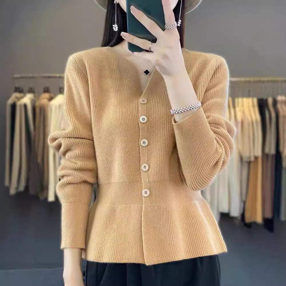 Damen edler Strickcardigan mit strukturiertem Design Drune