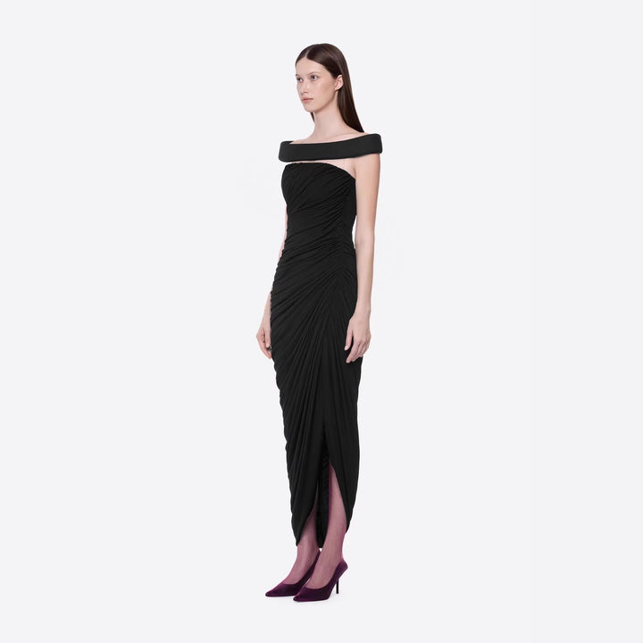Damen Elegantes Cleopatra-Kleid mit tiefem Ausschnitt und drapiertem Rock Drune