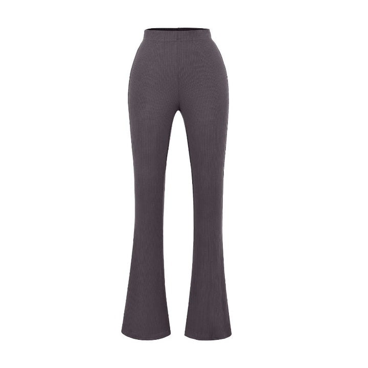 Damen Elegante Flared-Hose aus hochwertigem, elastischem Stretchmaterial mit hohem Bund Drune