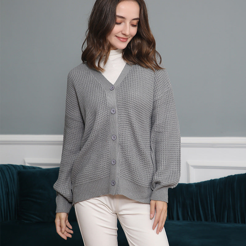Damen Strickjacke mit strukturiertem Muster und praktischen Knopfdetails Drune