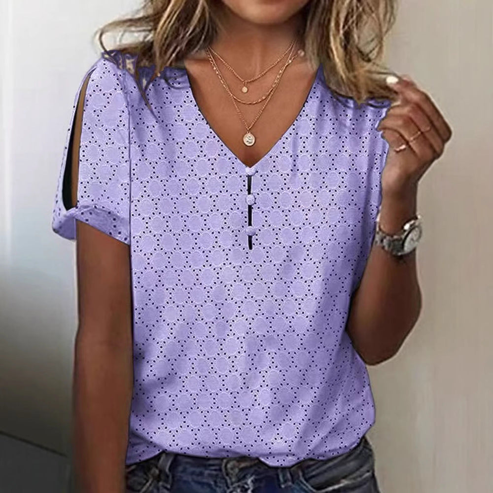 Damen Glitzernde V-Pullover Bluse Drune