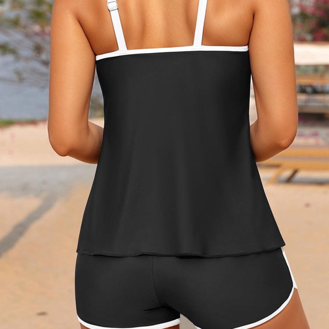 Damen Sport-Badeanzug-Set mit lässigem Oberteil und Shorts Drune