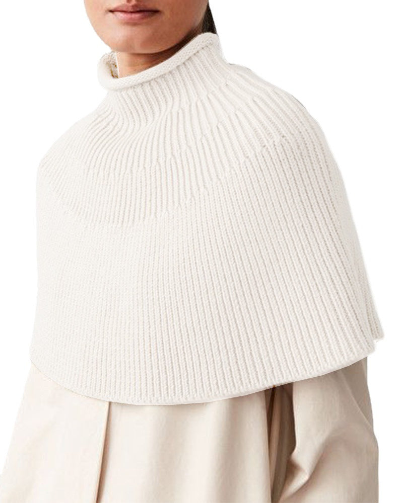 Damen Strickcape mit hochgeschlossenem Kragen Drune