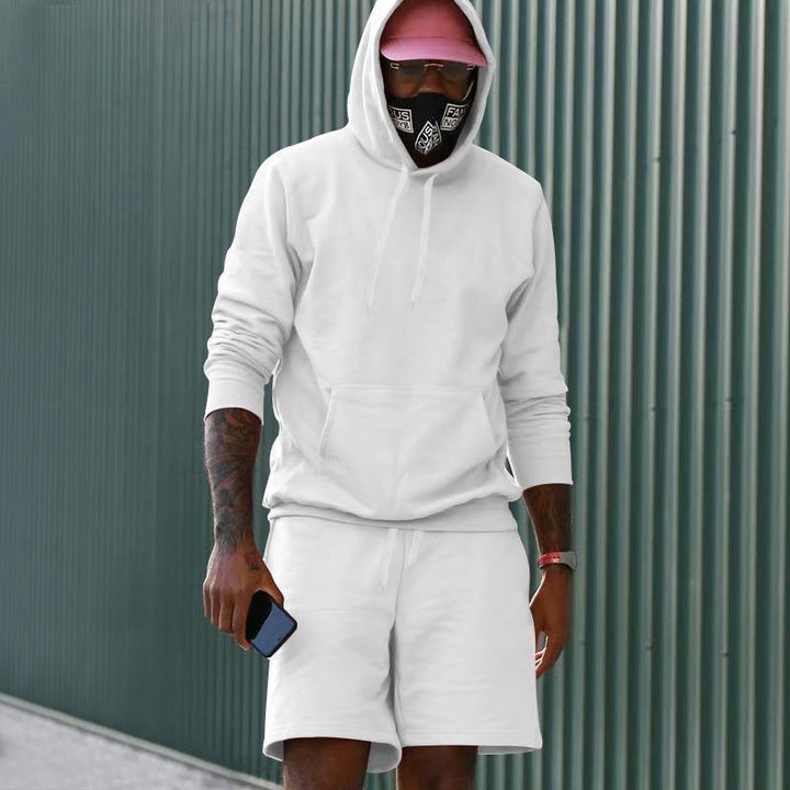 Herren sportliches Hoodie- und Shorts-Set aus hochwertigem Sweatmaterial Drune