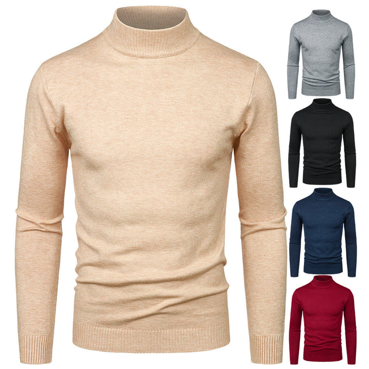 Herren Hochwertiger Rollkragenpullover aus feiner Baumwolle Drune
