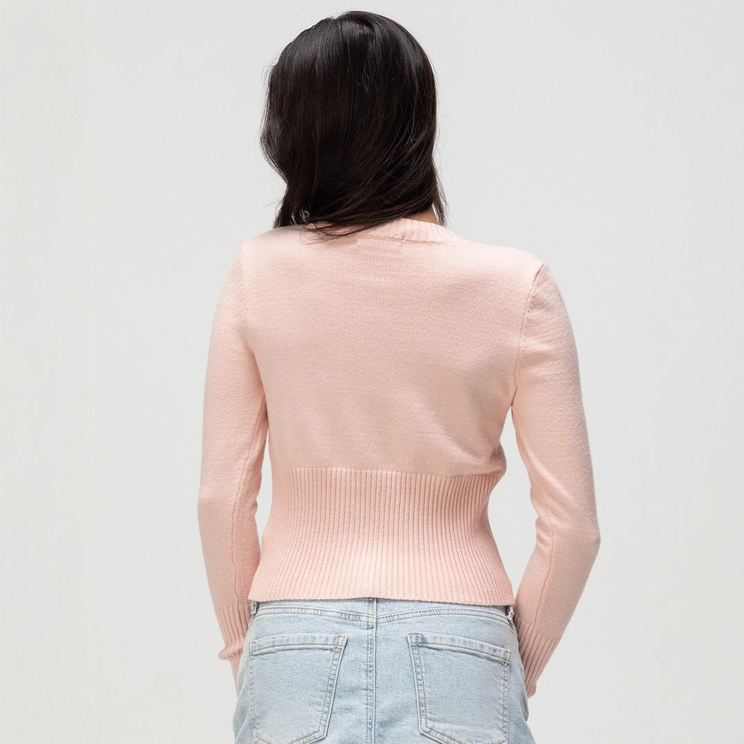 Damen Strickjacke mit kontrastierenden Knopfdetails Drune