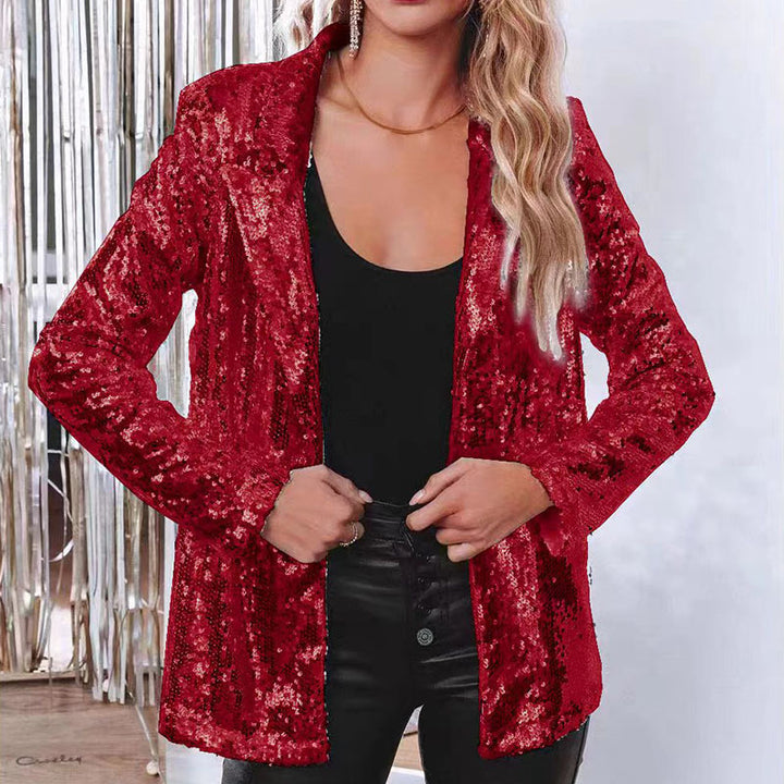 Damen Glitzernde Blazerjacke mit glamourosen Pailletten Drune