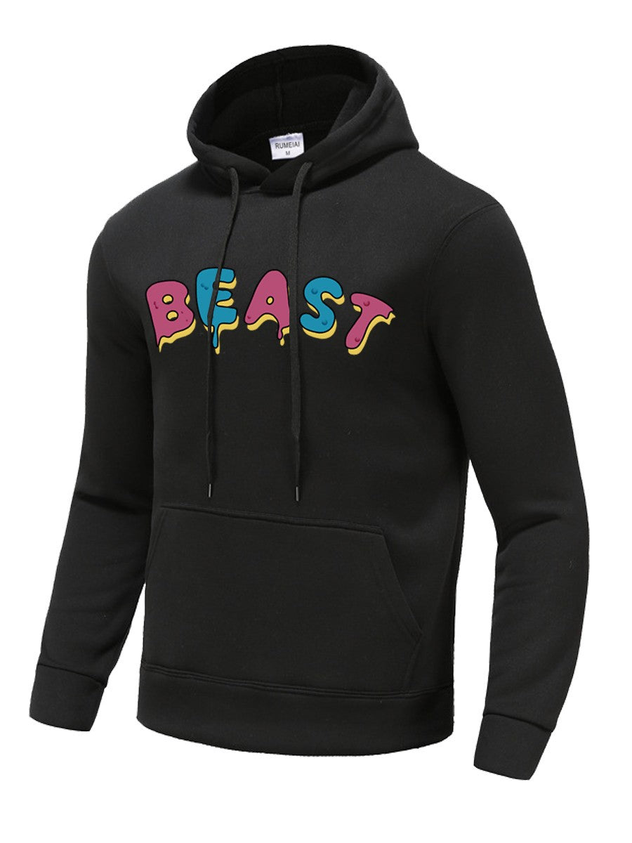 Herren Hoodie mit buntem 3D-Schriftzug Drune