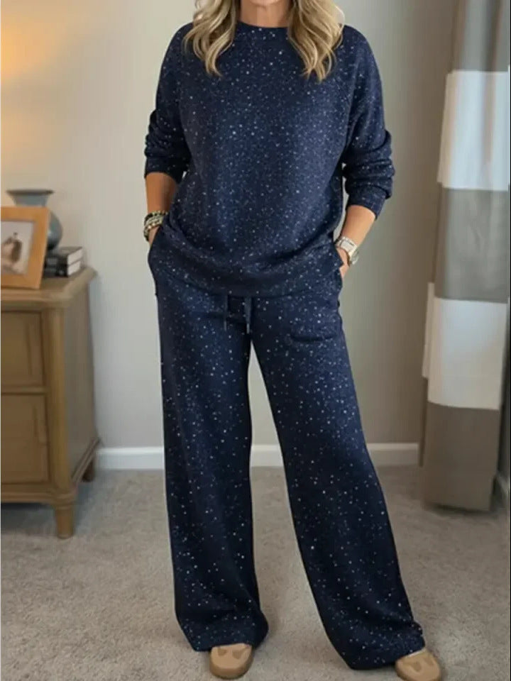 Damen Lässiges Lounge-Set aus weichem Material mit weitem Schnitt Drune