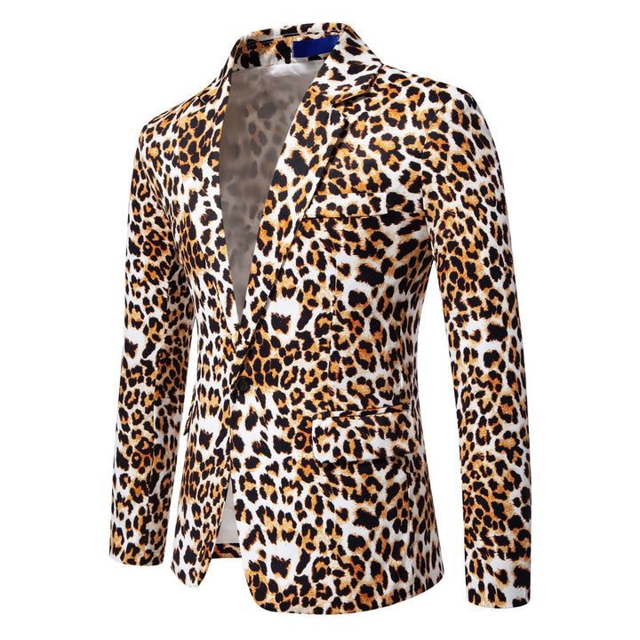 Herren stilvoller Blazer mit animalischem Muster und schmaler Passform Drune
