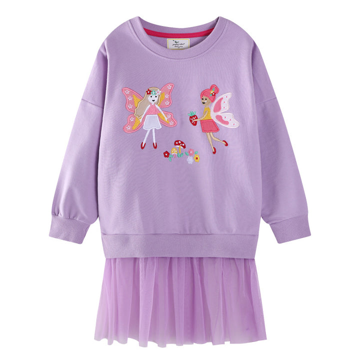 Mädchen Freizeitkleid mit bezauberndem Flügelmuster Drune