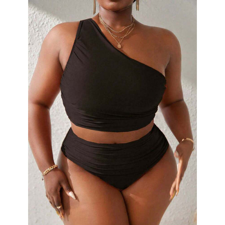 Damen Einseitiger Bikini-Set mit modischem Wickeldetail und hohem Bund Drune