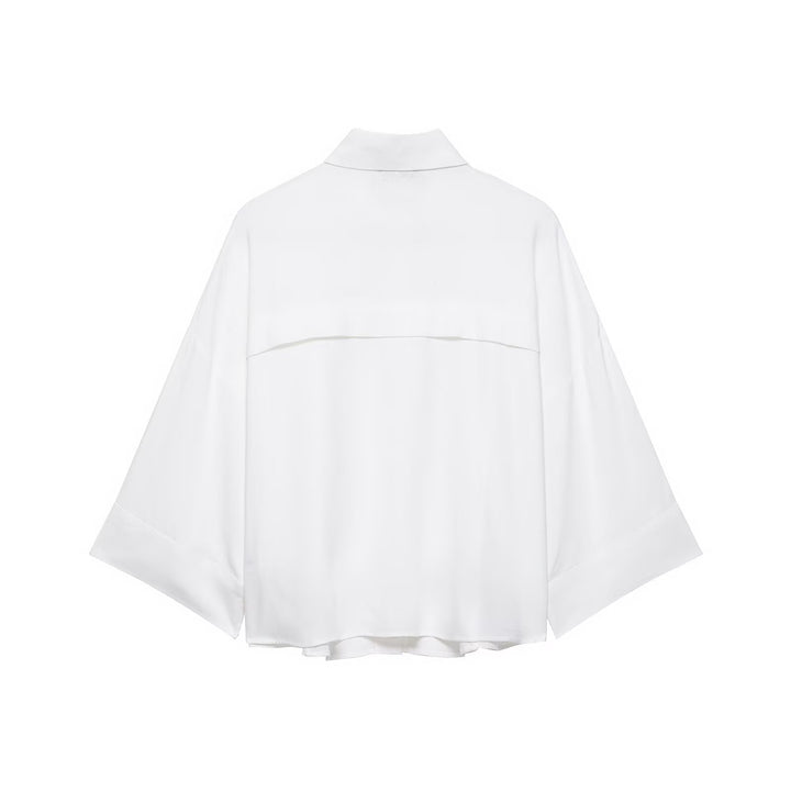 Damen lässige Hemdbluse mit übergroßem Schnitt und praktischen Taschen Drune