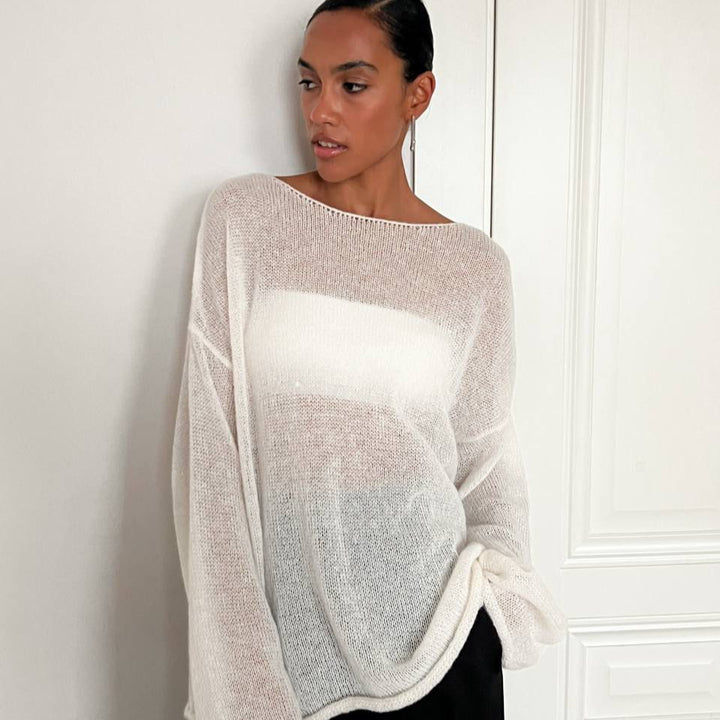Damen lockerer Strickpullover mit leichtem Oversize-Schnitt Drune
