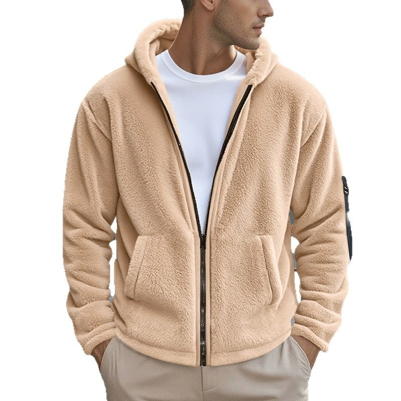 Herren Fleecejacke mit Kapuze und praktischen Taschen Drune