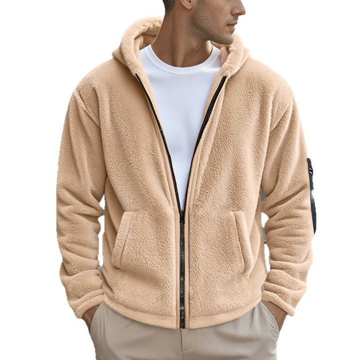 Herren Fleecejacke mit Kapuze und praktischen Taschen Drune