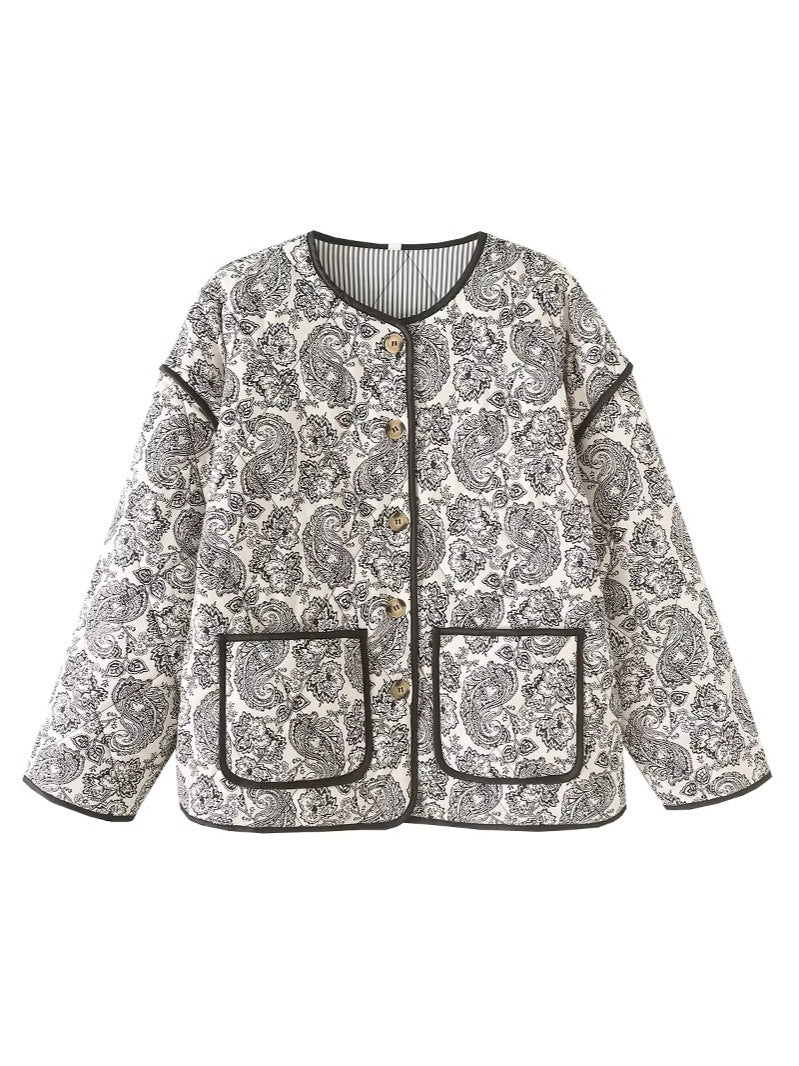 Damen modische Quiltjacke mit einzigartigem Paisleymuster Drune