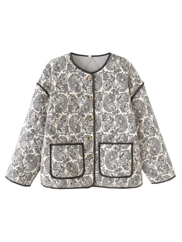 Damen modische Quiltjacke mit einzigartigem Paisleymuster Drune
