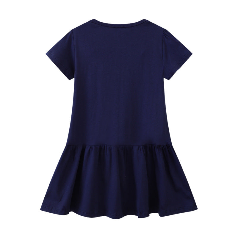 Mädchen Freizeitkleid mit originellem Dinosaurier-Stickdesign Drune