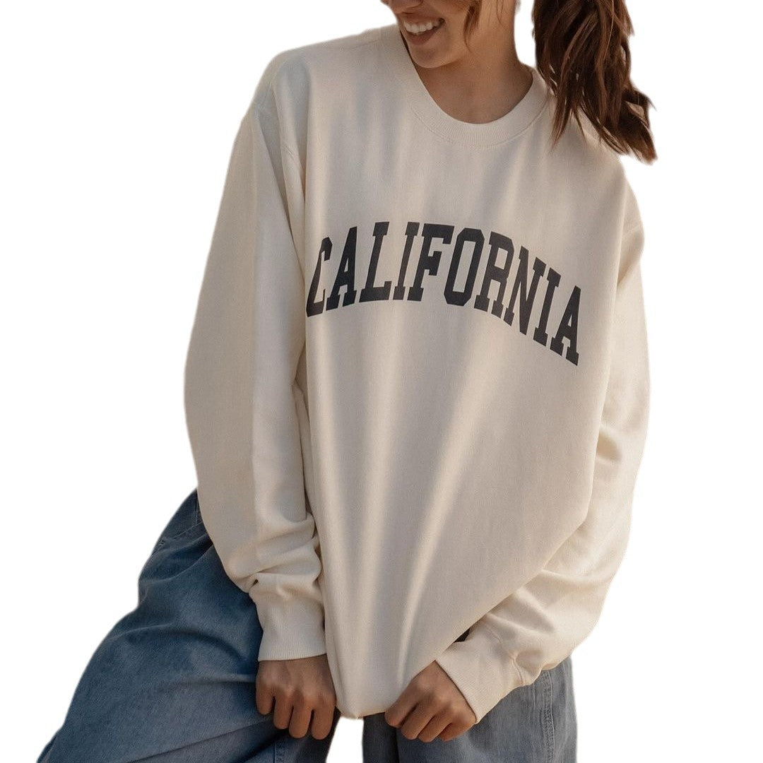 Damen Oversized Sweatshirt mit Retro-Druck Drune