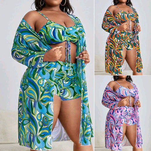 Damen Zweiteiliges Badeset mit durchscheinendem Cover-Up Drune