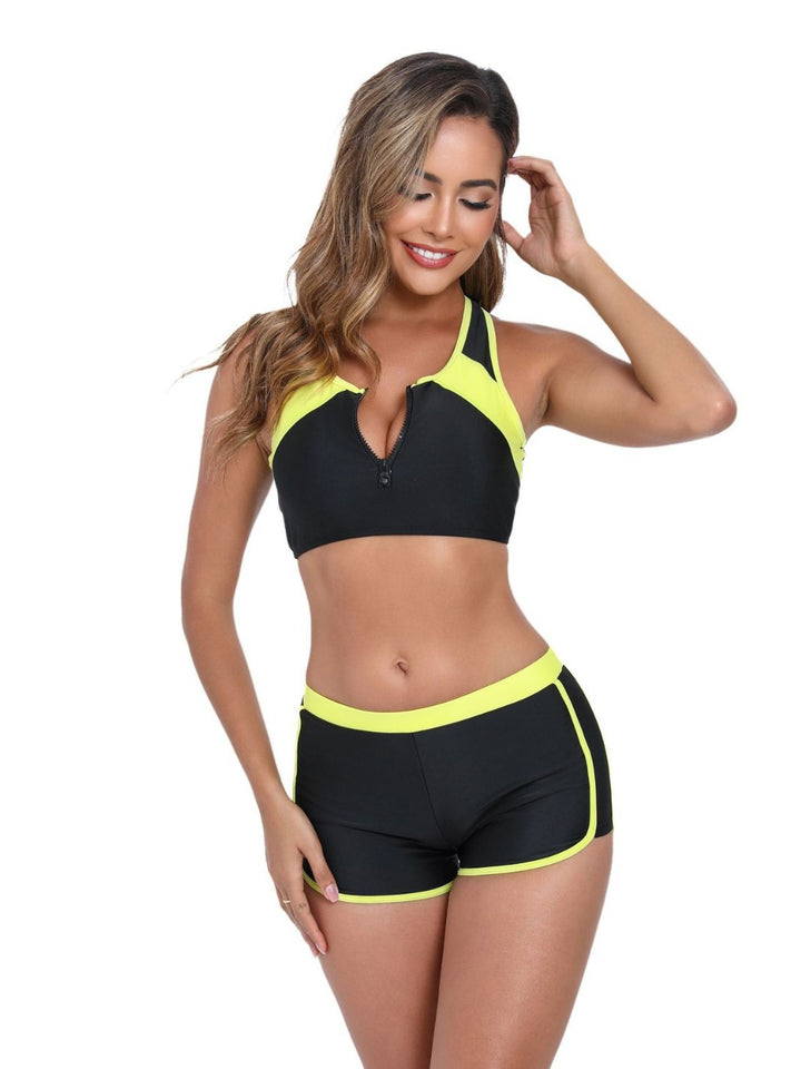 Damen Sportlicher Bikini-Set mit ergonomischem Schnitt und Reißverschluss Drune