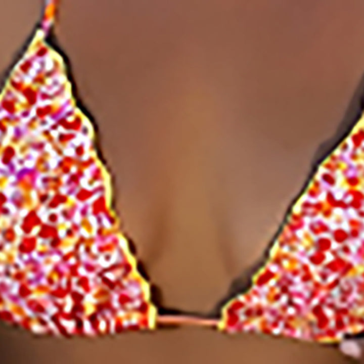 Damen Triangel-Bikini-Set mit dekorativen Rüschen Drune