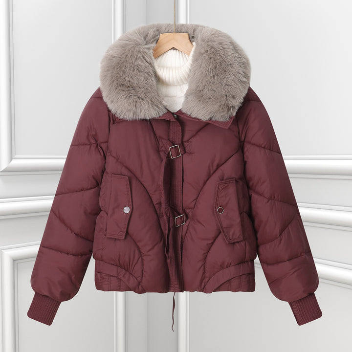 Damen Wattierte Winterjacke mit luxuriösem Kunstfellkragen und praktischen Taschen Drune