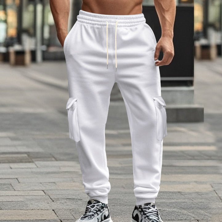 Herren nan Utility-Joggerhose mit seitlichen Klappentaschen, Kordelzugbund und konischer Passform Drune