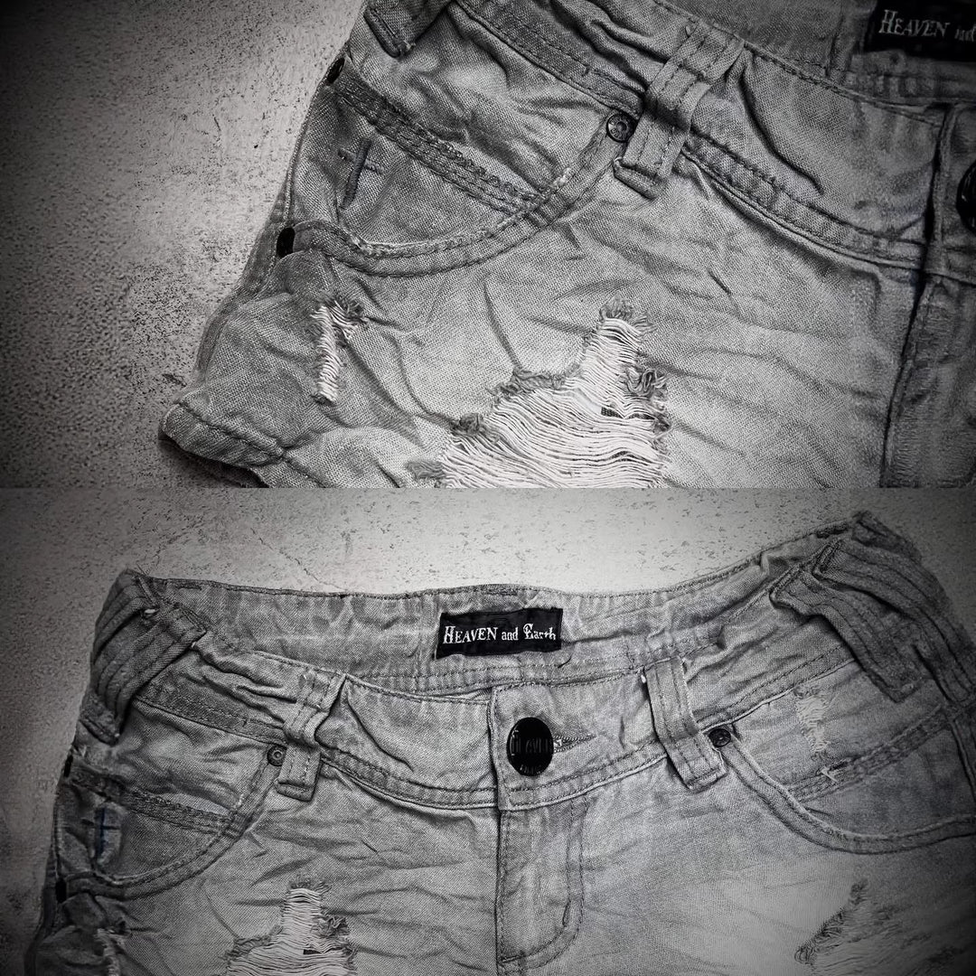 Damen trendy Jeans-Shorts mit distressed Details Drune