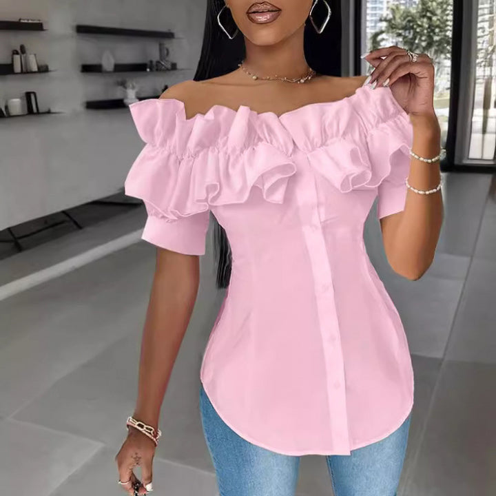 Damen Off-Shoulder Rüschbluse Drune