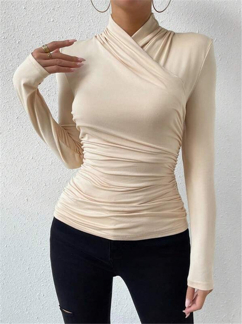 Damen Langarmshirt mit raffiniertem Wickeldesign Drune
