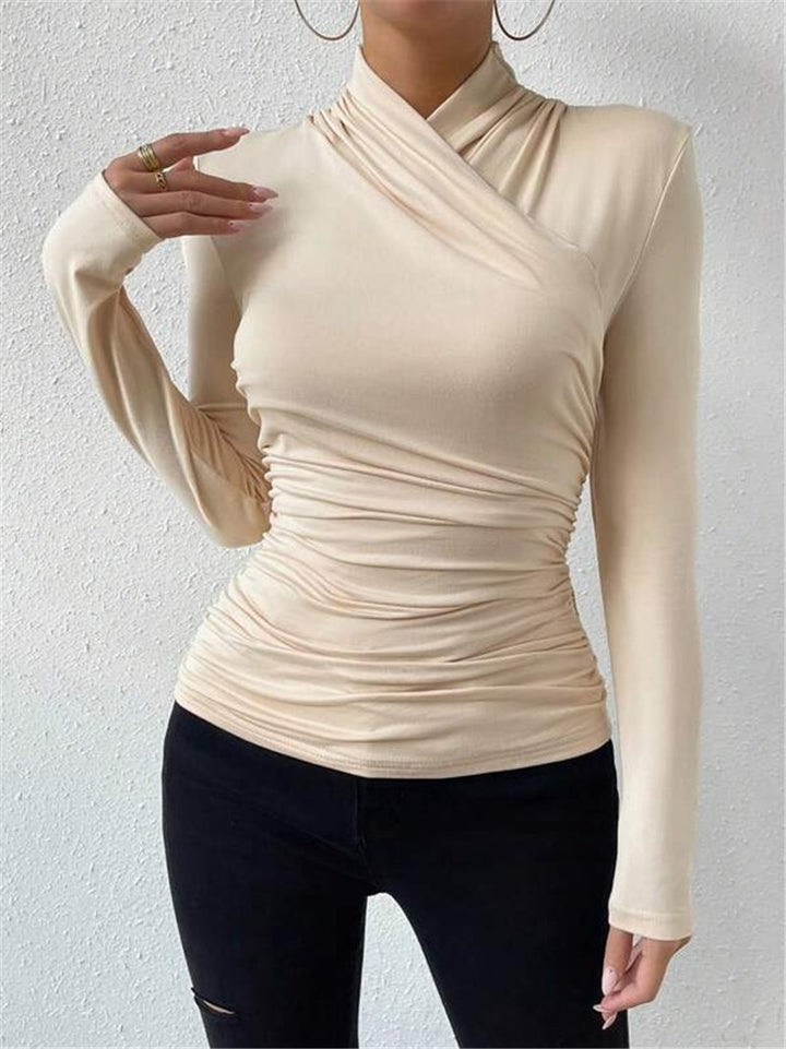 Damen Langarmshirt mit raffiniertem Wickeldesign Drune