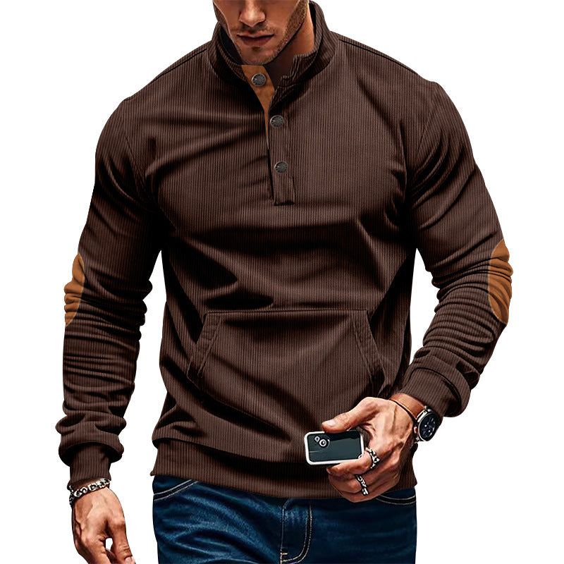 Herren Sportlicher Pullover mit praktischem Knopfverschluss und komfortablem Schnitt Drune