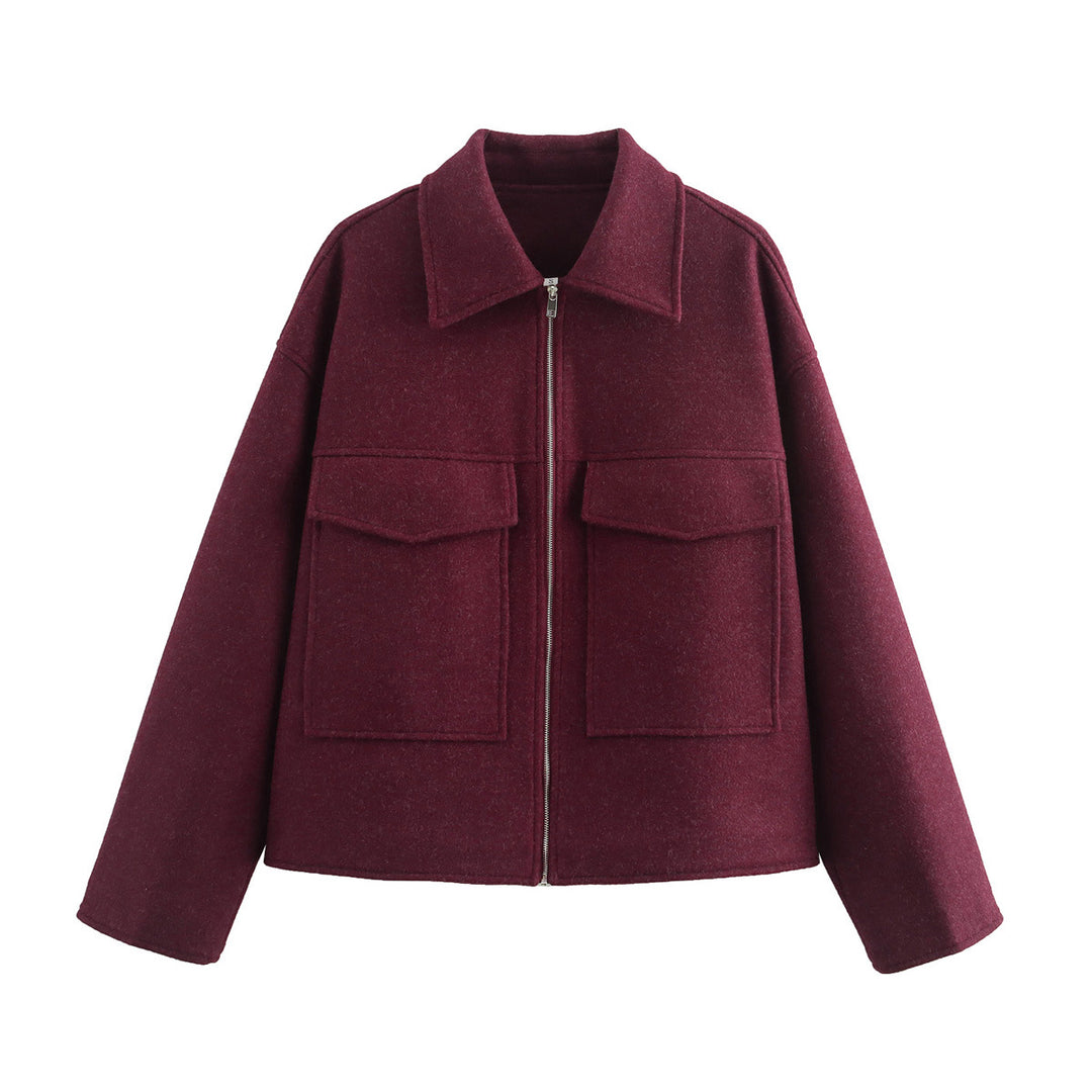 Damen cropped Utility-Jacke mit großen Taschen und modernem Schnitt Drune