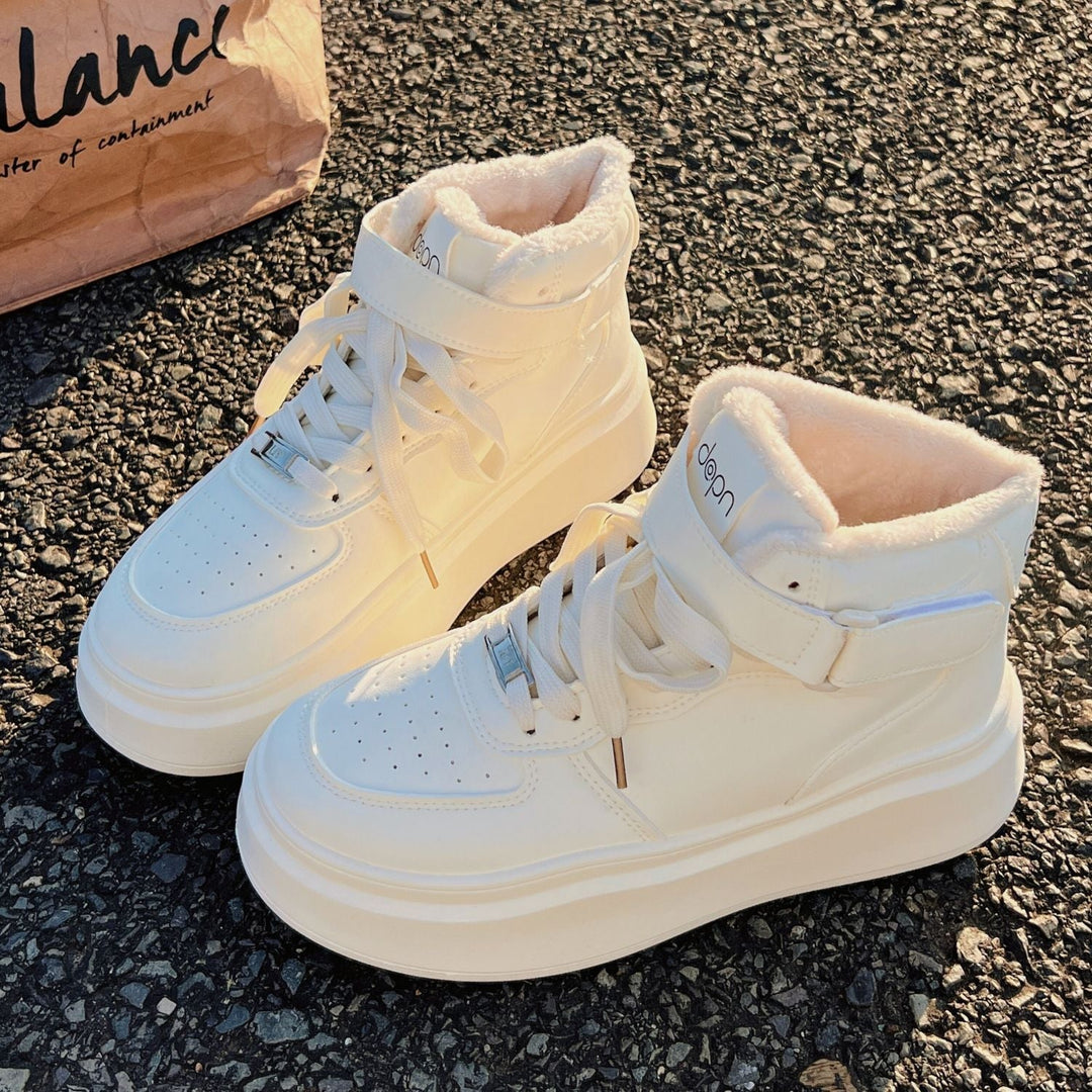 Damen Hohe Winter-Sneaker mit warmem Innenfutter und praktischem Klettverschluss Drune
