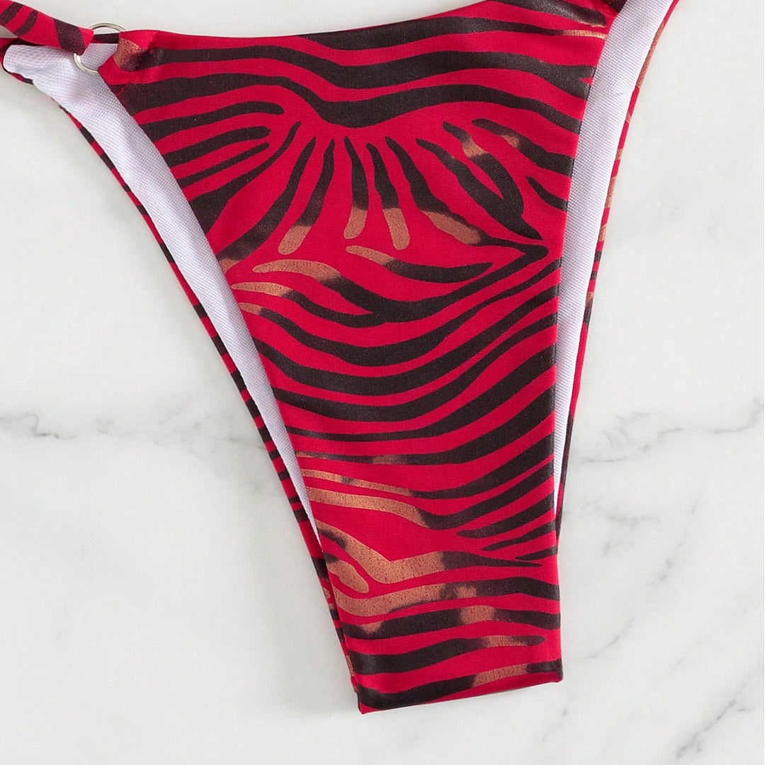 Damen Triangel-Bikini mit trendy Tierdruck Drune