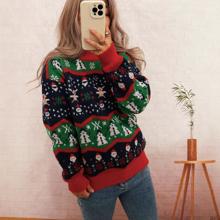 Damen Weihnachtspullover mit fröhlichem Motiv und lässigem Schnitt Drune