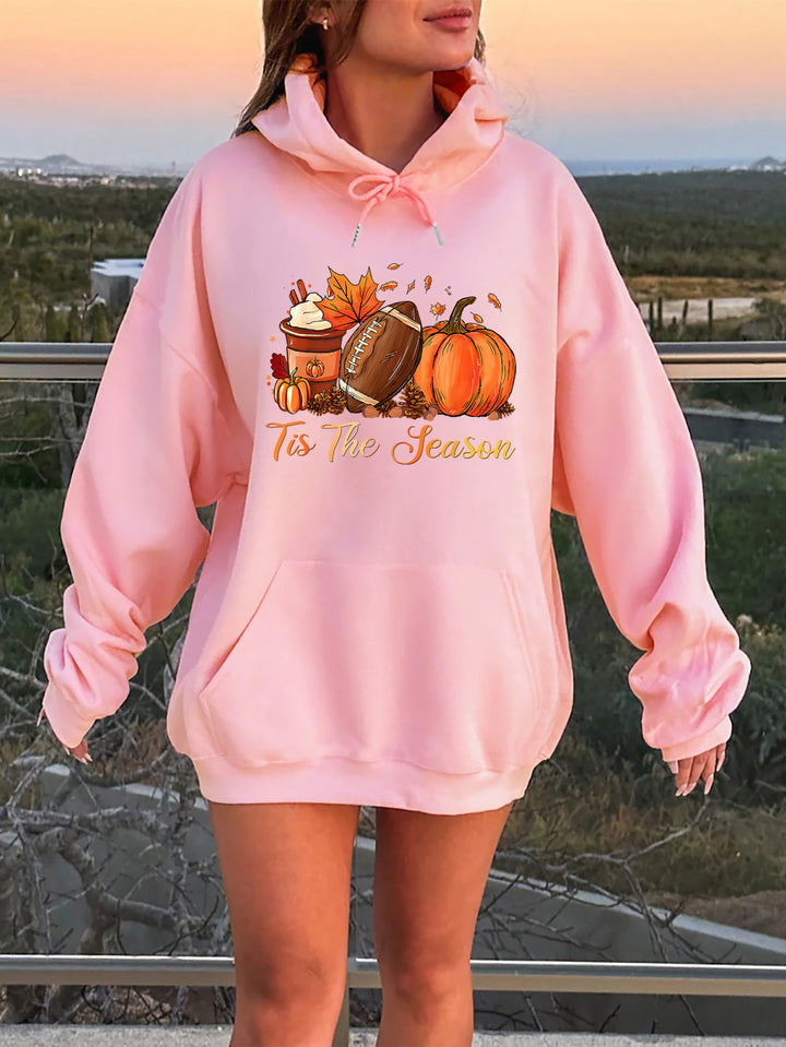 Damen Kapuzenpullover mit herbstlichem Motiv und gemütlichem Schnitt Drune