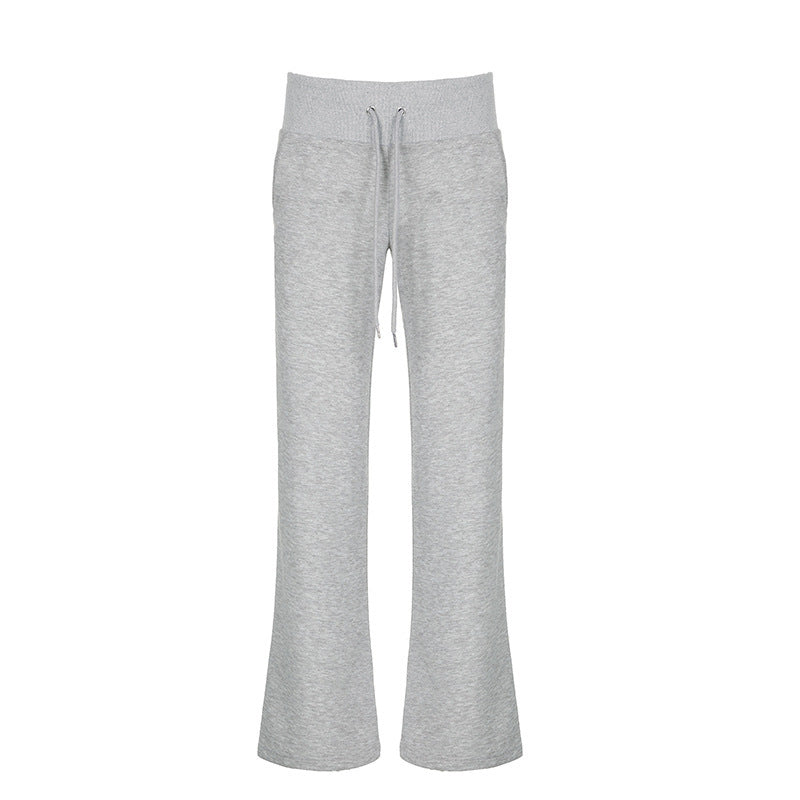 Damen Flared Sweatpants mit elastischem Bund und verstellbarem Kordelzug Drune