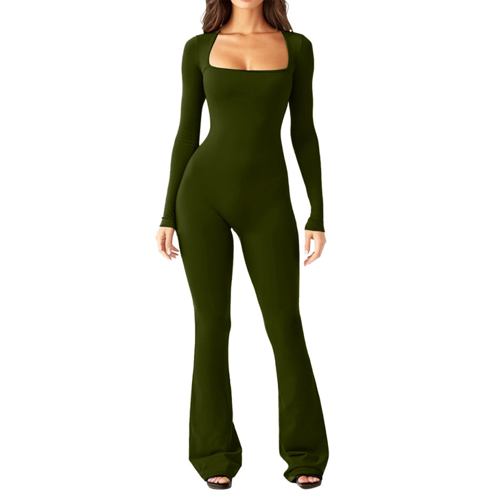 Damen Eleganter Jumpsuit mit langem Arm und figurbetontem Schnitt Drune