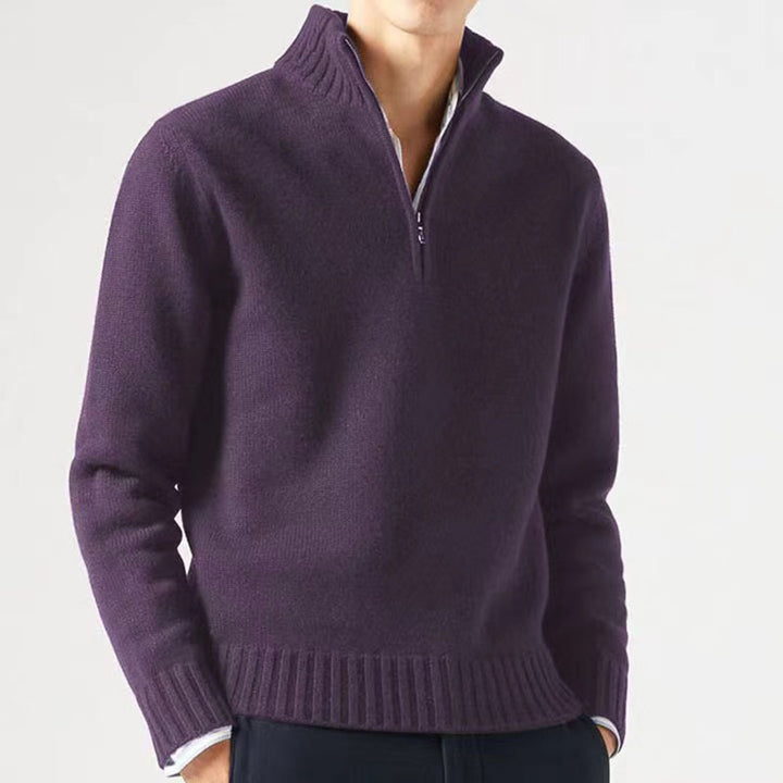 Herren Pullover mit hohem Kragen und modernem Reißverschluss Drune