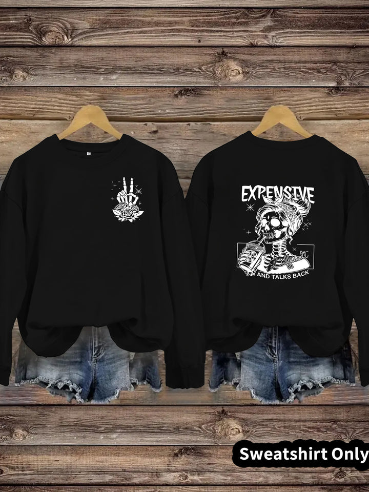 Damen Sweatshirt mit kreativem Motiv und lässigem Schnitt Drune