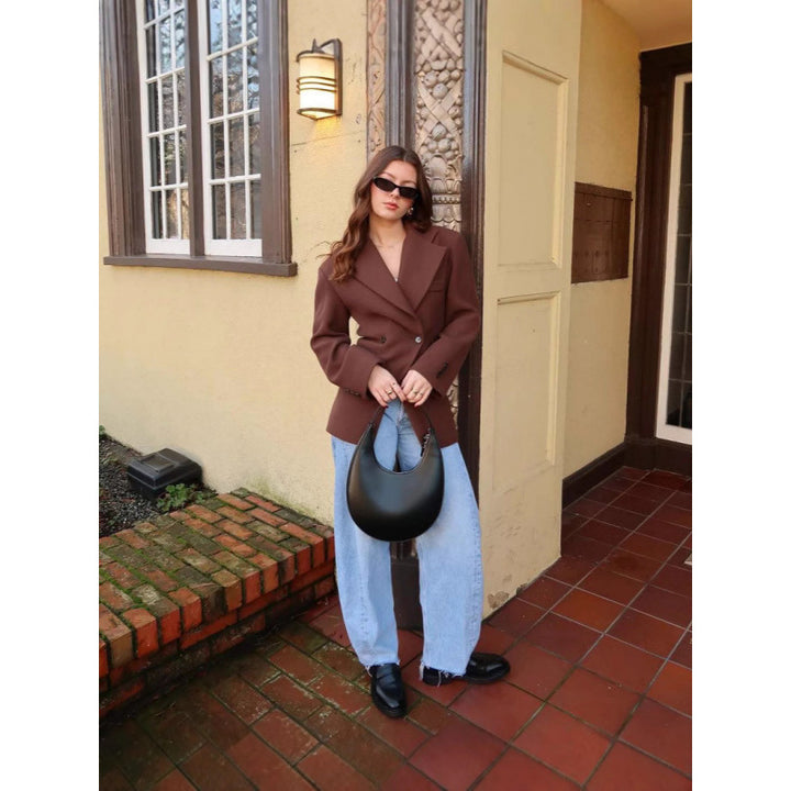 Damen Eleganter Oversize-Blazer mit doppelt gefüttertem Design Drune