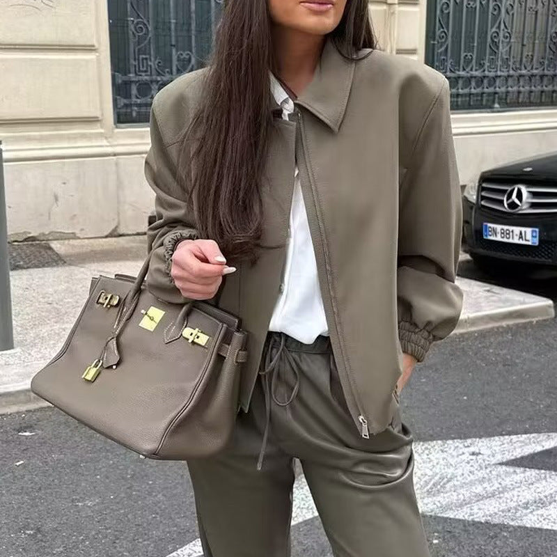 Damen sportliche Übergangsjacke mit elastischem Saum und praktischen Taschen Drune